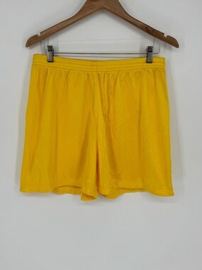 Vintage HUNTINGTON Shorts Men’s Yellow Mesh Drawstring Shorts Size Large B2